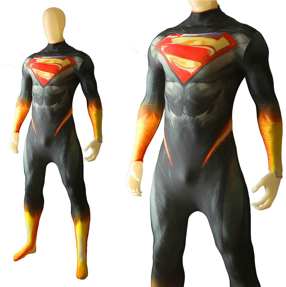 Absolute Super Men's Clark Kent Jumpsuit Cosplay Costume for Adults Kids Takerlama