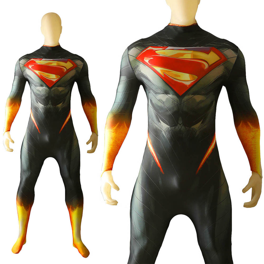 Absolute Super Men's Clark Kent Jumpsuit Cosplay Costume for Adults Kids Takerlama
