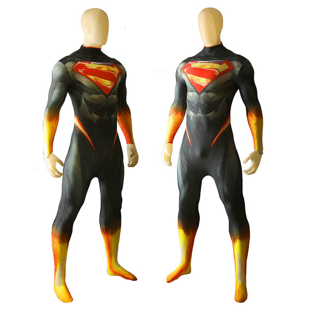 Absolute Super Men's Clark Kent Jumpsuit Cosplay Costume for Adults Kids Takerlama