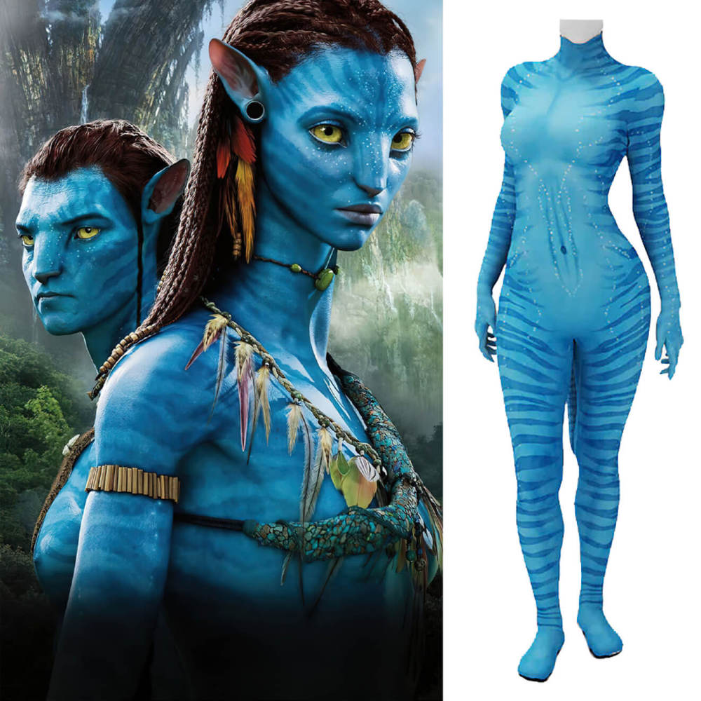 Avatar 2 The Way of Water Neytiri Cosplay Costume 3D Print Jumpsuit With Tail Takerlama