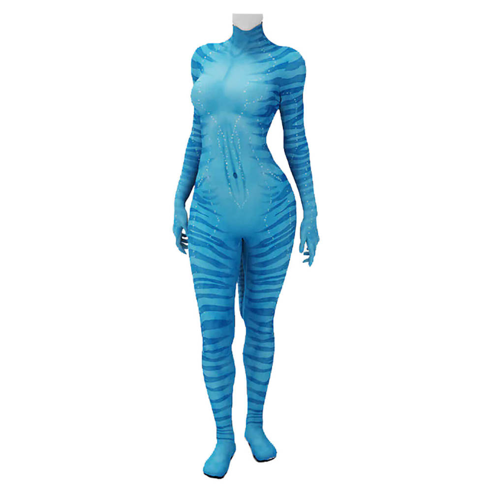 Avatar 2 The Way of Water Neytiri Cosplay Costume 3D Print Jumpsuit With Tail Takerlama