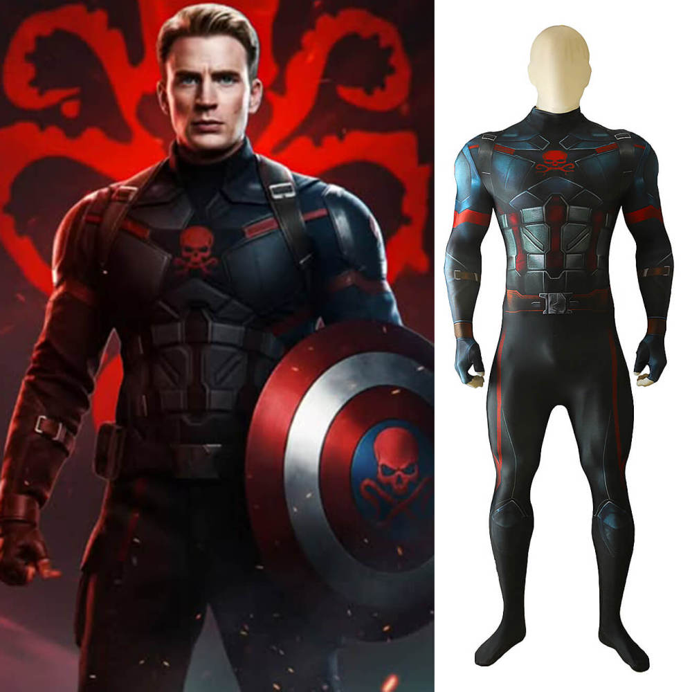 Avengers 5 Doomsday Captain Hydra Cosplay Costume 3D Print Jumpsuit Takerlama