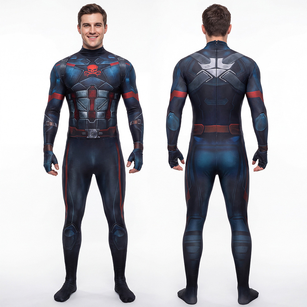 Avengers 5 Doomsday Captain Hydra Cosplay Costume 3D Print Jumpsuit Takerlama
