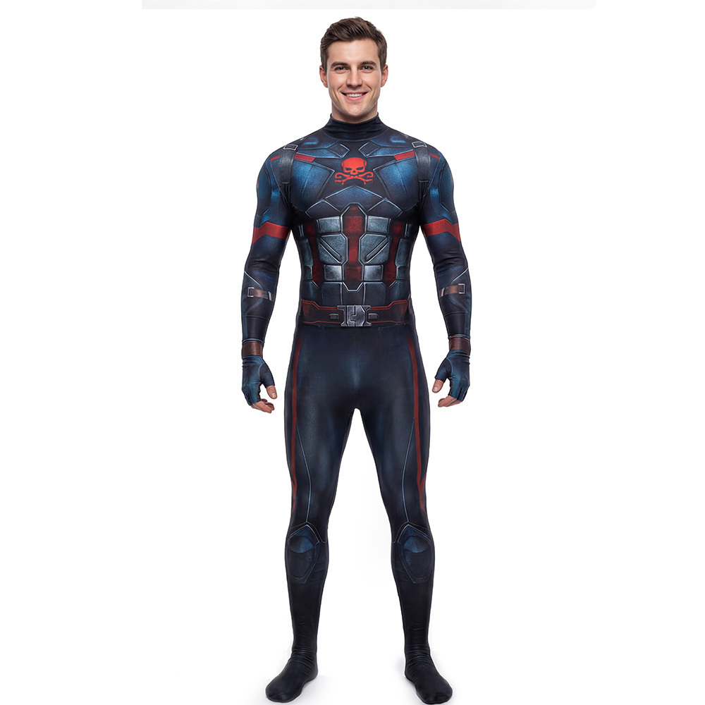 Avengers 5 Doomsday Captain Hydra Cosplay Costume 3D Print Jumpsuit Takerlama