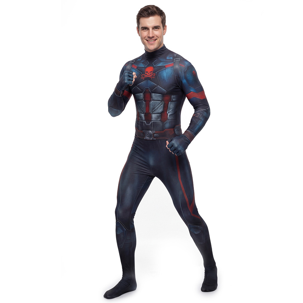 Avengers 5 Doomsday Captain Hydra Cosplay Costume 3D Print Jumpsuit Takerlama
