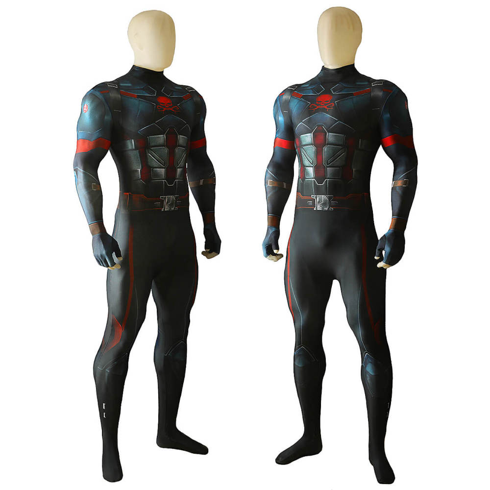 Avengers 5 Doomsday Captain Hydra Cosplay Costume 3D Print Jumpsuit Takerlama