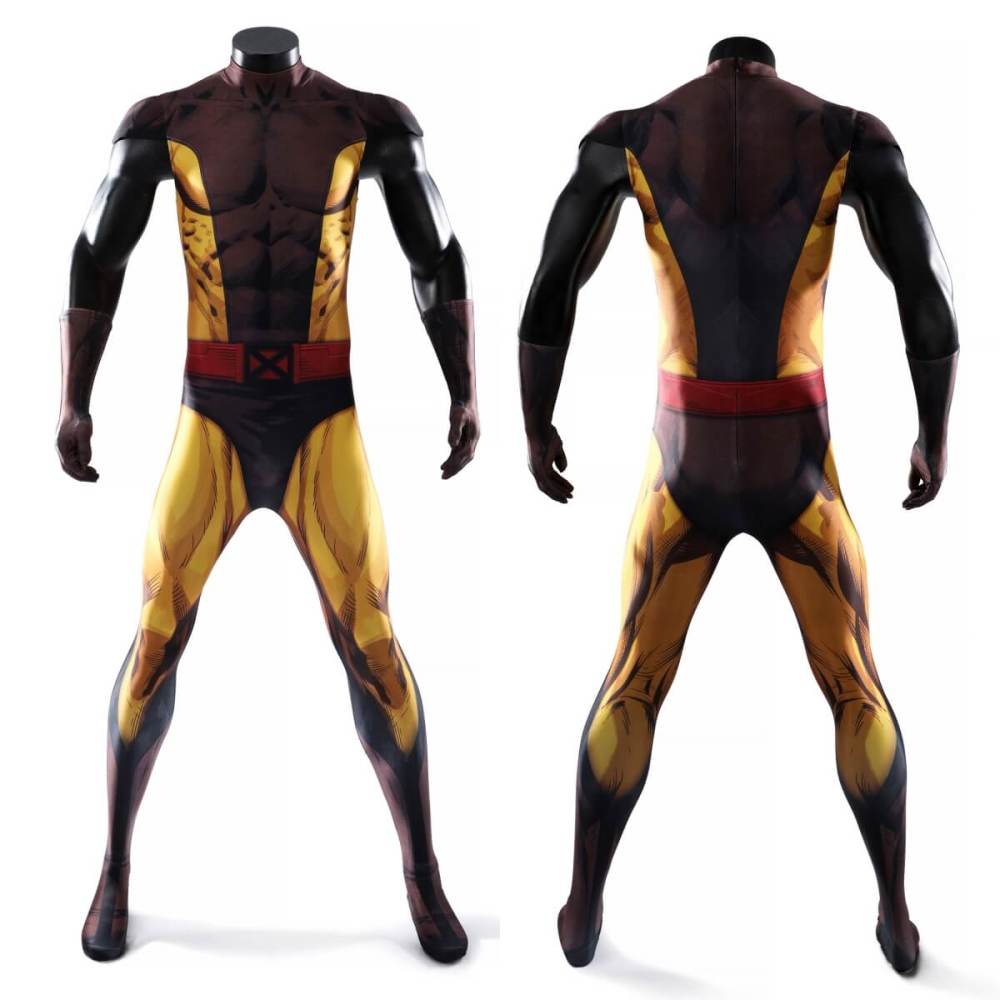 X-Men Wolverine Brown Cosplay Costume 3D Print Jumpsuit Takerlama