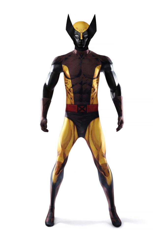 X-Men Wolverine Brown Cosplay Costume 3D Print Jumpsuit Takerlama