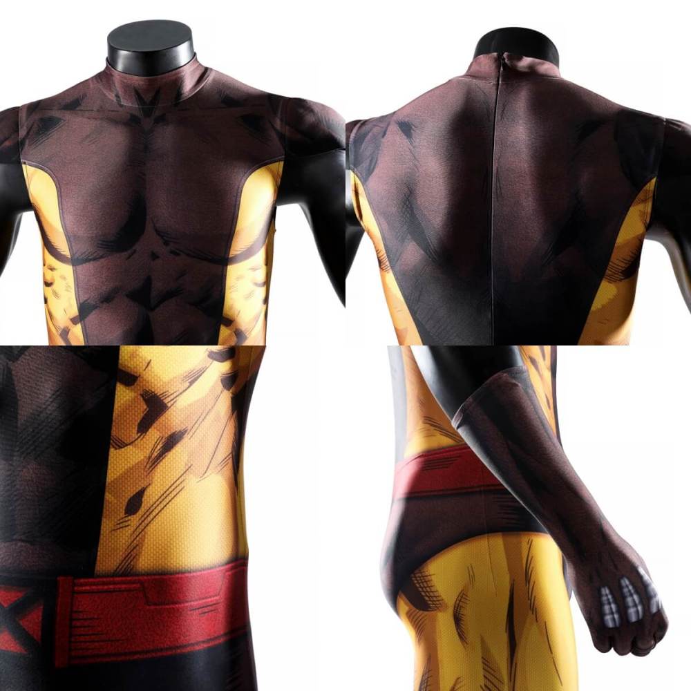 X-Men Wolverine Brown Cosplay Costume 3D Print Jumpsuit Takerlama