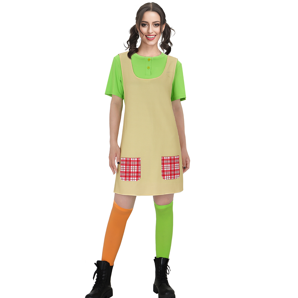Women's Pippi Halloween Cosplay Costume Fancy Dress TV Book Day Character Outfit Takerlama