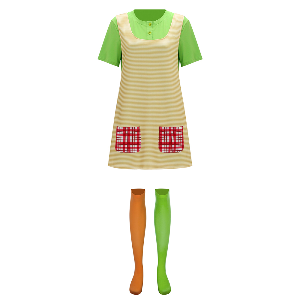 Women's Pippi Halloween Cosplay Costume Fancy Dress TV Book Day Character Outfit Takerlama