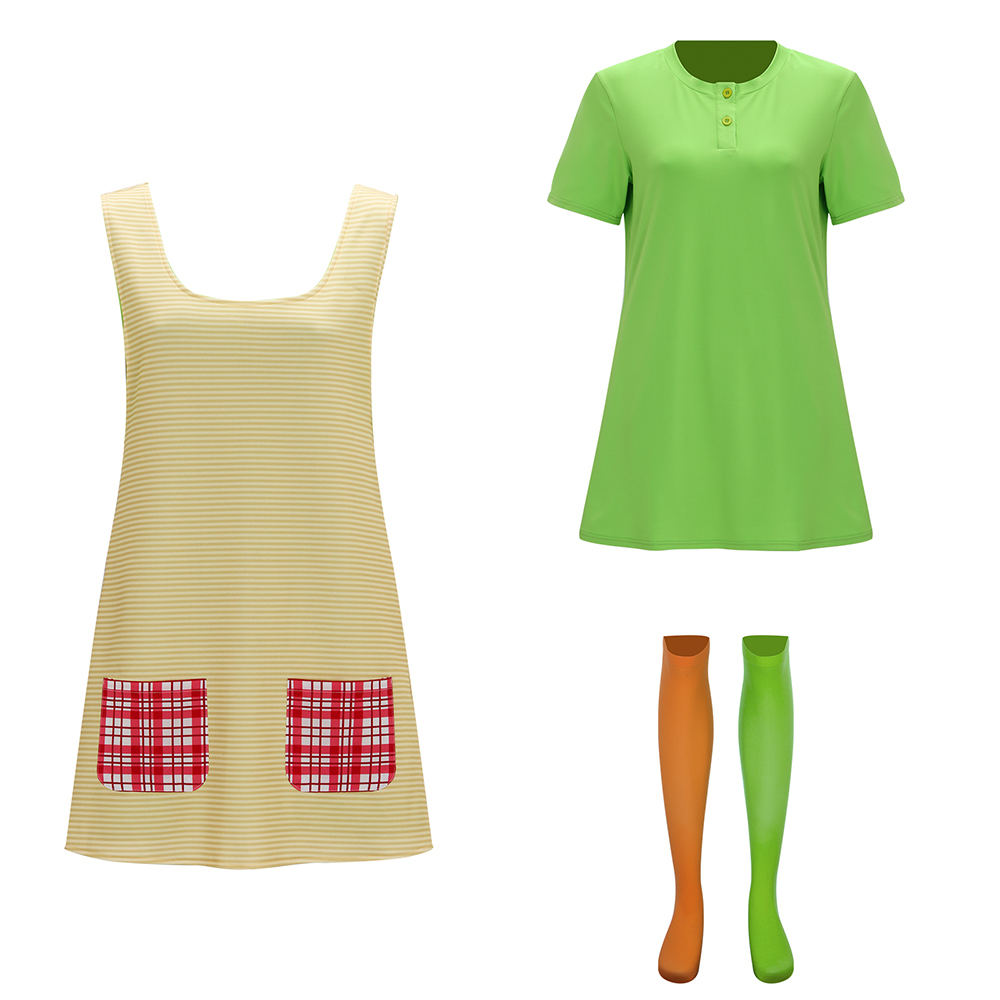 Women's Pippi Halloween Cosplay Costume Fancy Dress TV Book Day Character Outfit Takerlama