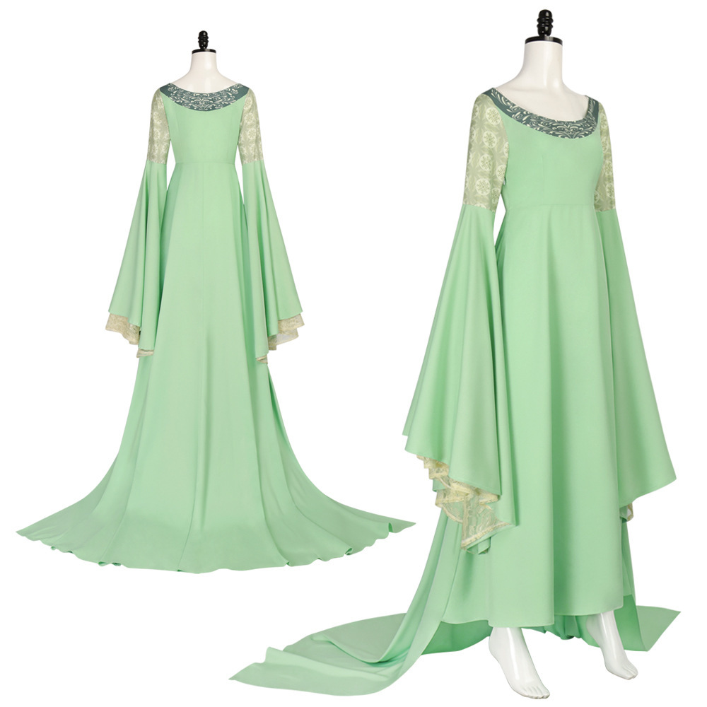 Arwen Cosplay Costume TLOR Green Party Fancy Dress Takerlama