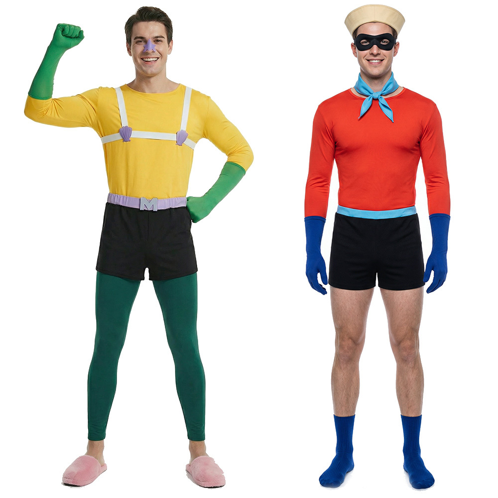 Mermaid Man Ernie Huckler Barnacle Boy Tim Strangler Cosplay Costume For Men Takerlama