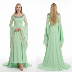 Arwen Evenstar Cosplay Costume LotR Green Party Fancy Dress Takerlama