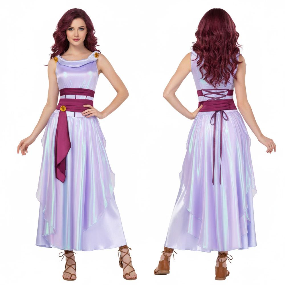 Hercules Megara Purple Fancy Dress Women's Cosplay Costume In Stock Takerlama