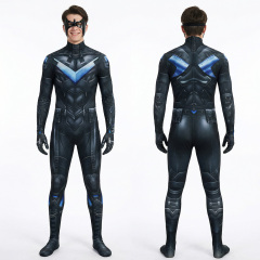Arkham Knight Dick Grayson Cosplay Costume Jumpsuit Eye Mask Men's Comic-Con Outfit Takerlama