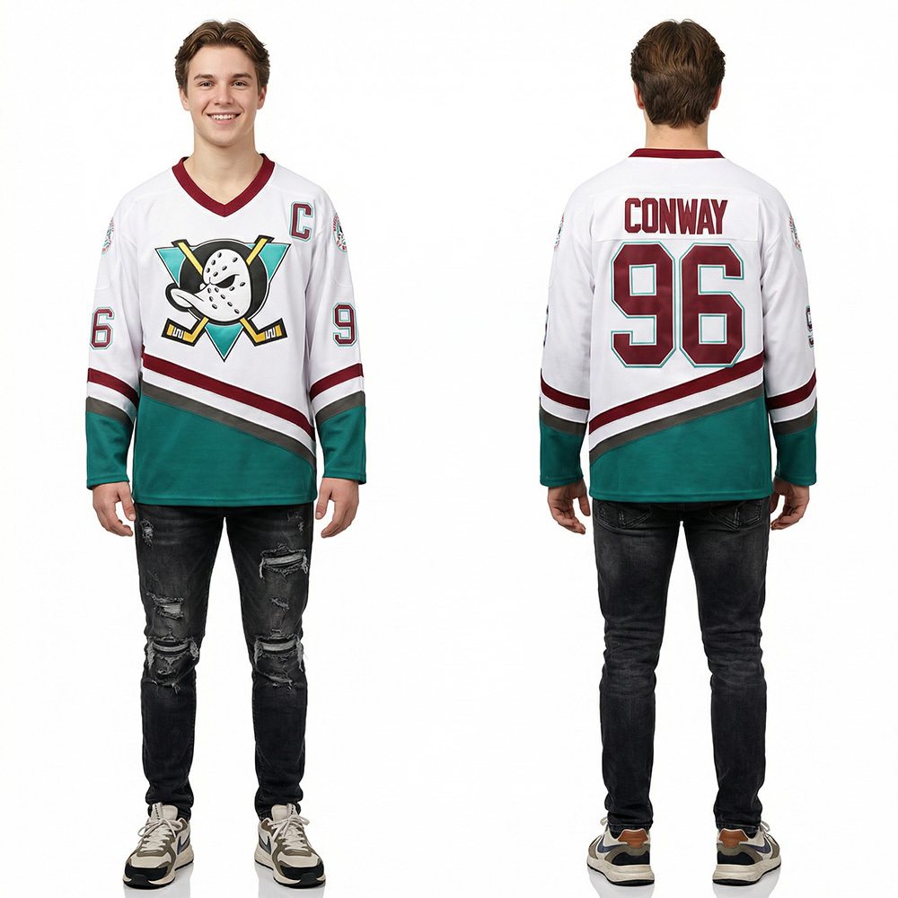 Mighty Ducks Jersey Movie Ice Hockey Jersey Charlie Conway 90S Hip-Hop Party Outfits