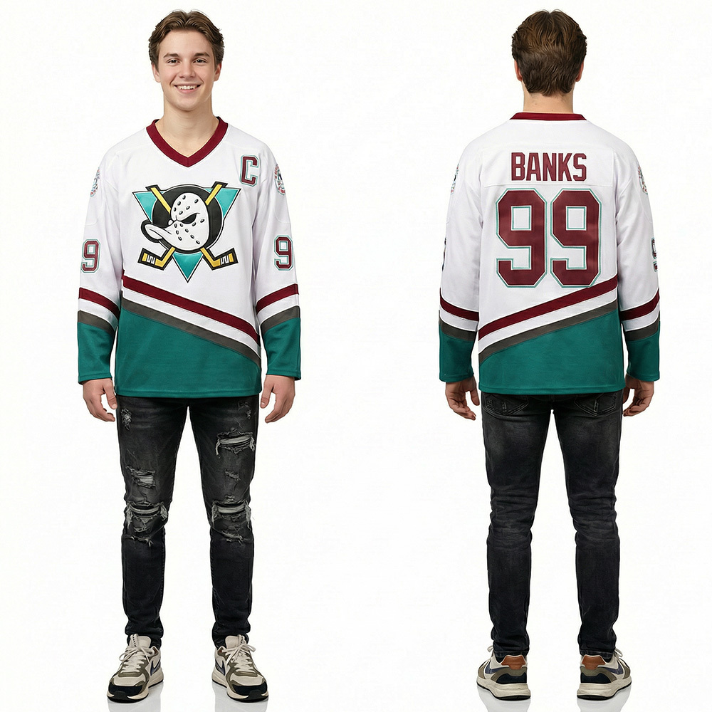 Mighty Ducks Jersey Movie Ice Hockey Jersey Charlie Conway 90S Hip-Hop Party Outfits