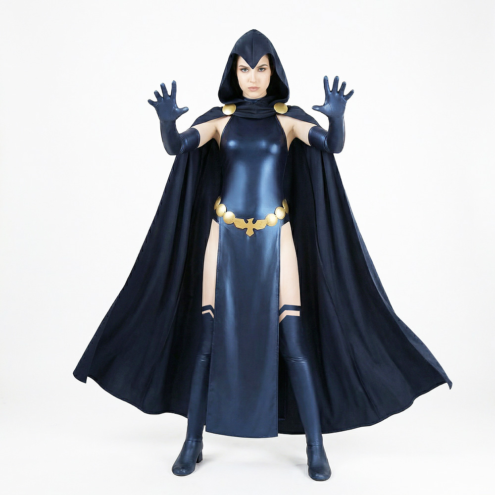 Raven Cover Girl Cosplay Costume Comic Teen Titan Theme Party Fancy Dress Takerlama in stock