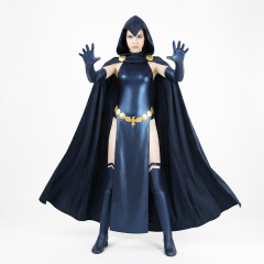 Raven Cover Girl Cosplay Costume Comic Teen Titan Theme Party Fancy Dress Takerlama in stock