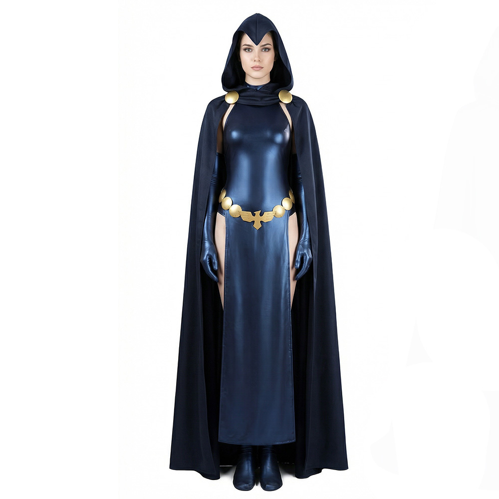 Raven Cover Girl Cosplay Costume Comic Theme Party Fancy Dress Takerlama in stock