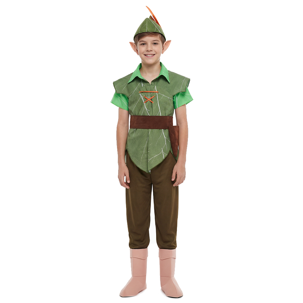 Child Peter Pan Halloween Green Cosplay Costume Boys Kids Gift Takerlama