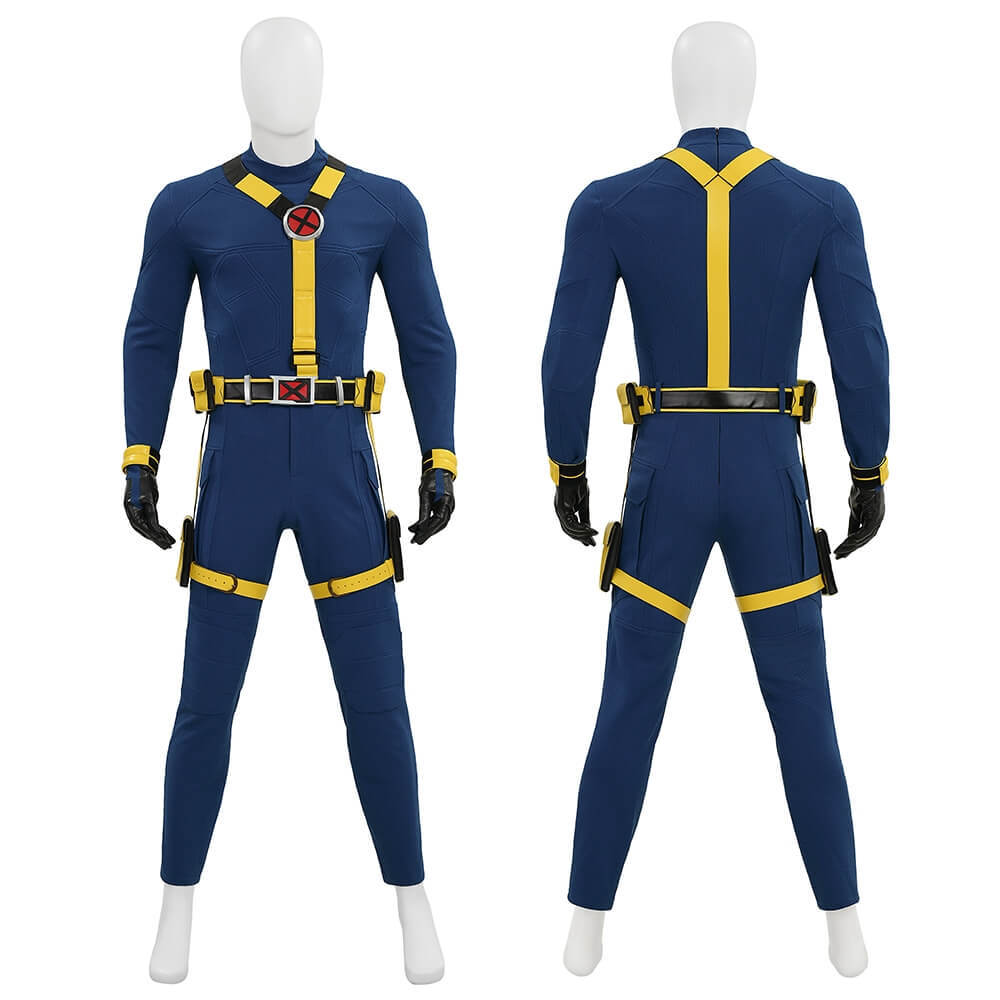Avengers 5 Doomsday Cyclops Cosplay Costume Blue Jumpsuit Shoes Takerlama
