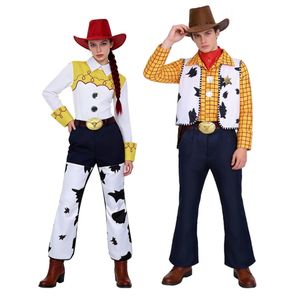 Toy Story Woody and Jessie Cowboy Couple Cosplay Costume In Stock Takerlama