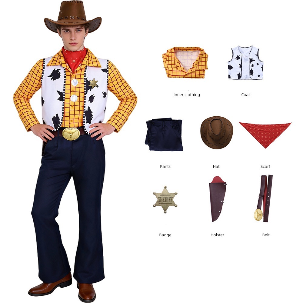 Toy Story Woody and Jessie Cowboy Couple Cosplay Costume In Stock Takerlama