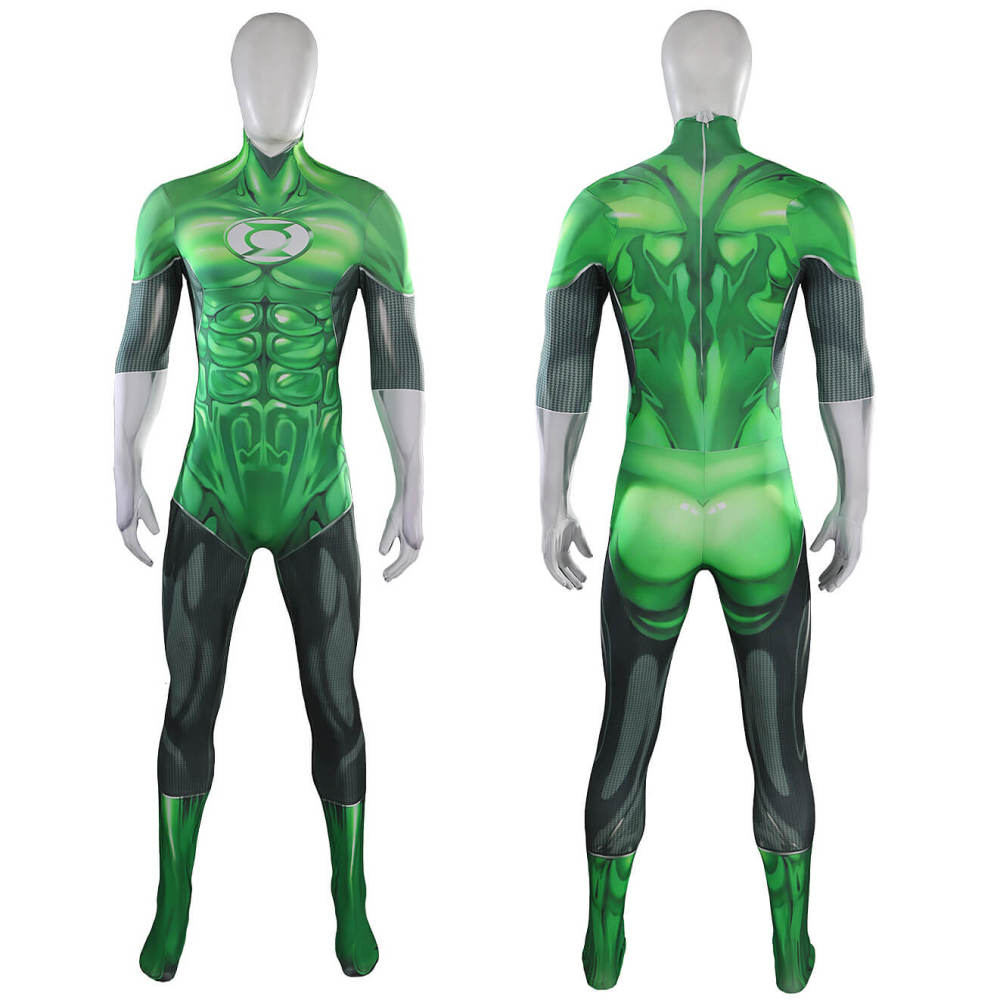 Hal Jordan Justice League Lantern Green Cosplay Costume Superhero 3D Print Jumpsuit Takerlama