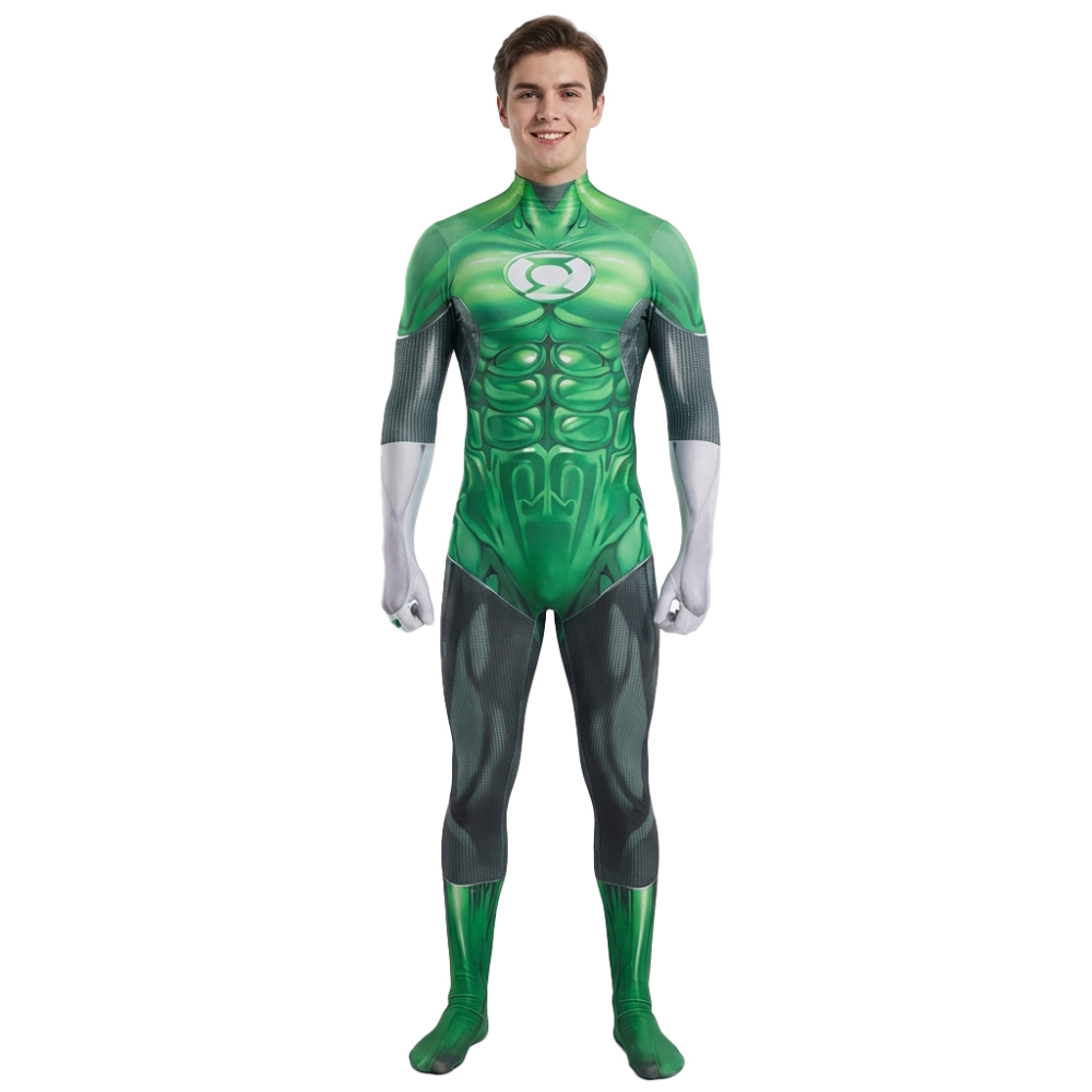 Hal Jordan Justice League Lantern Green Cosplay Costume Superhero 3D Print Jumpsuit Takerlama