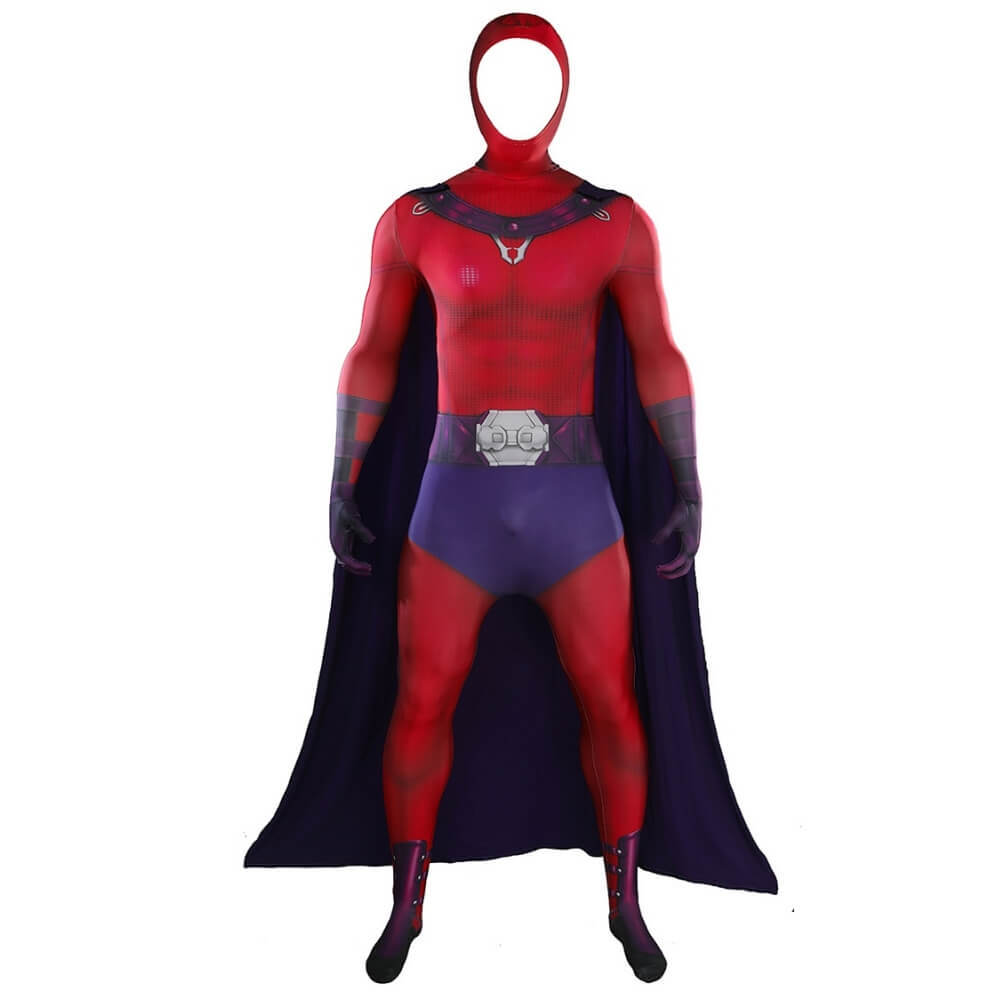 Magneto Mutant Man Cosplay Costume Adults Kids Red Jumpsuit Cape Takerlama