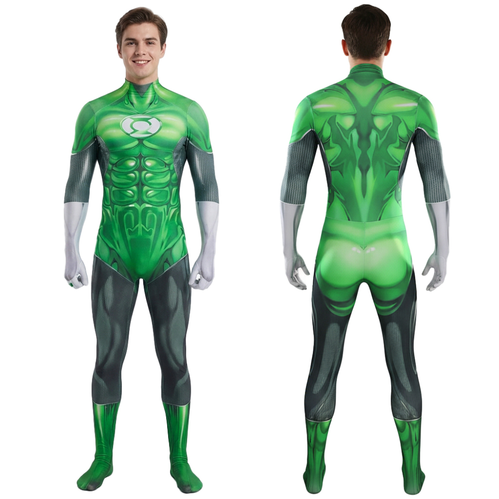 Hal Jordan Justice League Lantern Green Cosplay Costume Superhero 3D Print Jumpsuit Takerlama