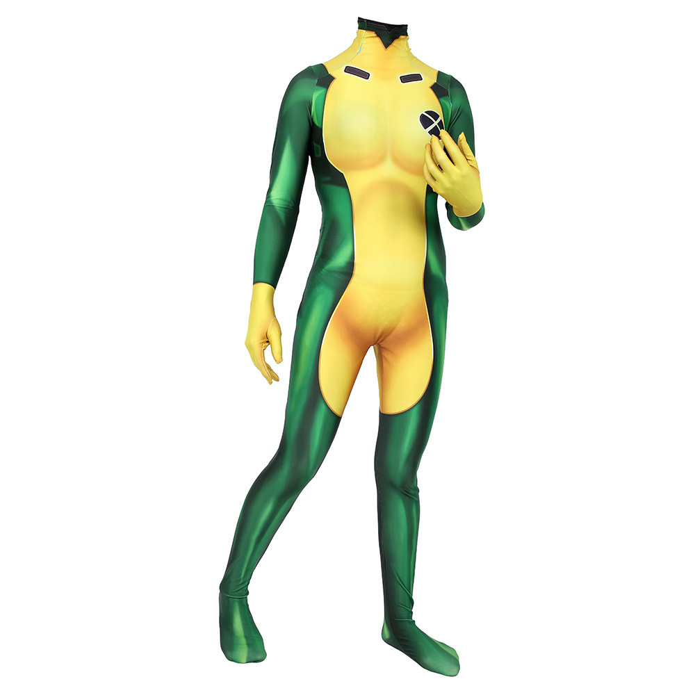 X-Men Rogue Cosplay Costume Bodysuit Halloween Party Fancy Dress Takerlama