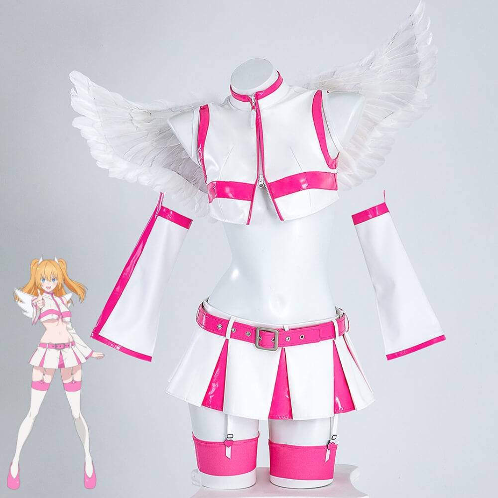 2.5 Dimensional Seduction Liliel Lilysa Amano Cosplay Costume Anime Women White Pink Dress Takerlama