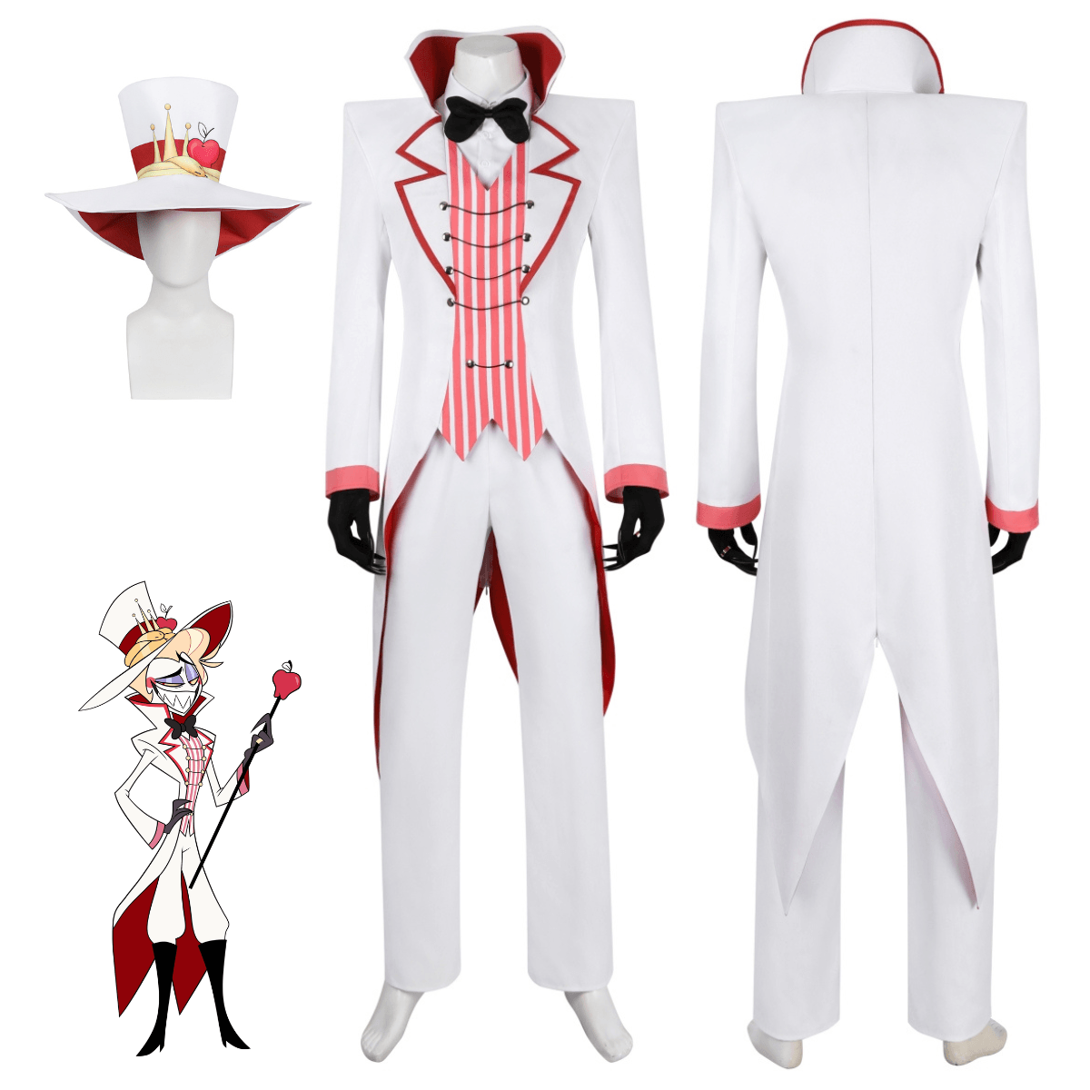 Hazbin Hotel Lucifer Morningstar Cosplay Costume with Hat Takerlama