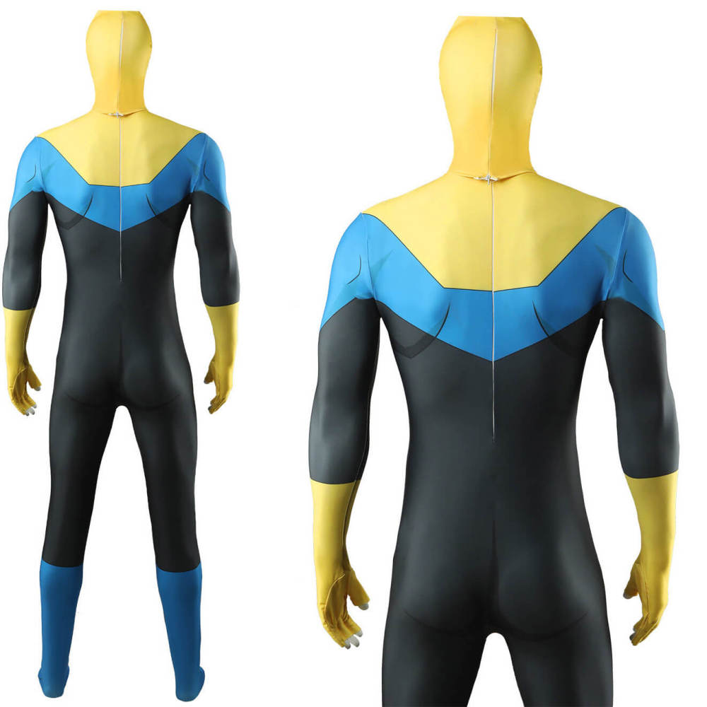 Invincible Mark Grayson Cosplay Costume Adult Kids Superhero Yellow Jumpsuit Mask Takerlama