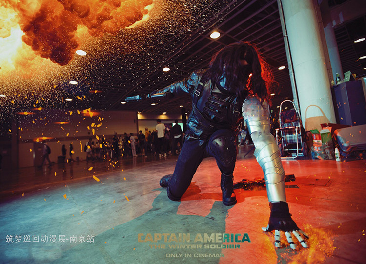 Captain America The Winter Soldier James Buchanan Bucky Barnes Cosplay Costume Deluxe Takerlama