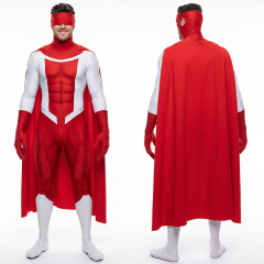 Invincible Omni Mark Cosplay Costume Kids Adult Superhero 3D Print Junpsuit Mask Cape Takerlama