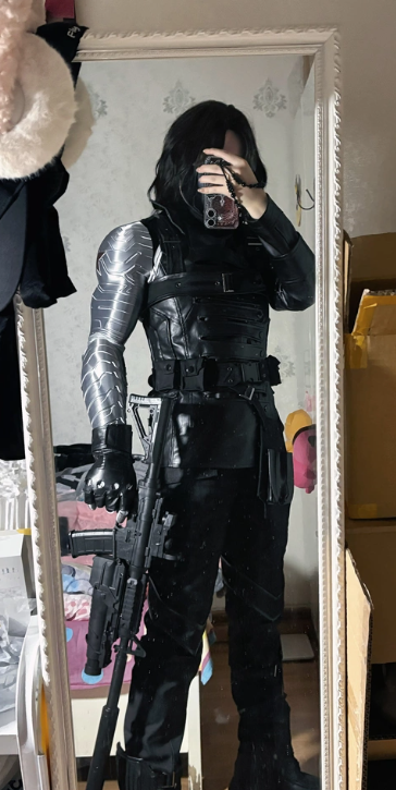 Captain America The Winter Soldier James Buchanan Bucky Barnes Cosplay Costume Deluxe Takerlama