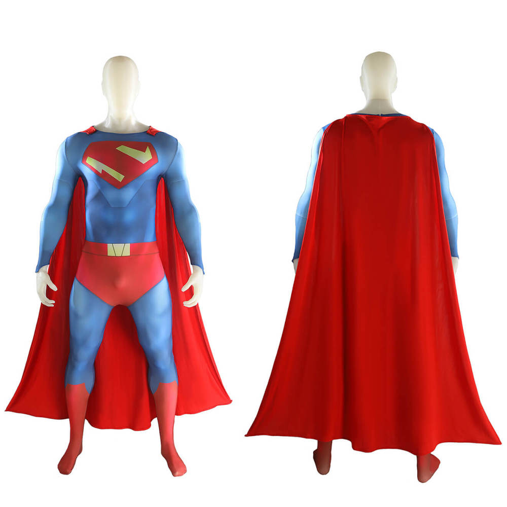 My Adventures with Clark Kent Cosplay Costume for Adults Kids Superhero Jumpsuit Cloak Takerlama