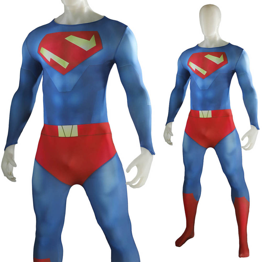 My Adventures with Clark Kent Cosplay Costume for Adults Kids Superhero Jumpsuit Cloak Takerlama