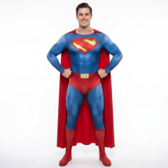 My Adventures with Clark Kent Cosplay Costume for Adults Kids Superhero Jumpsuit Cloak Takerlama