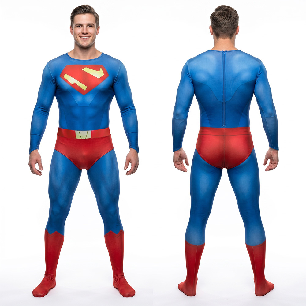 My Adventures with Clark Kent Cosplay Costume for Adults Kids Superhero Jumpsuit Cloak Takerlama
