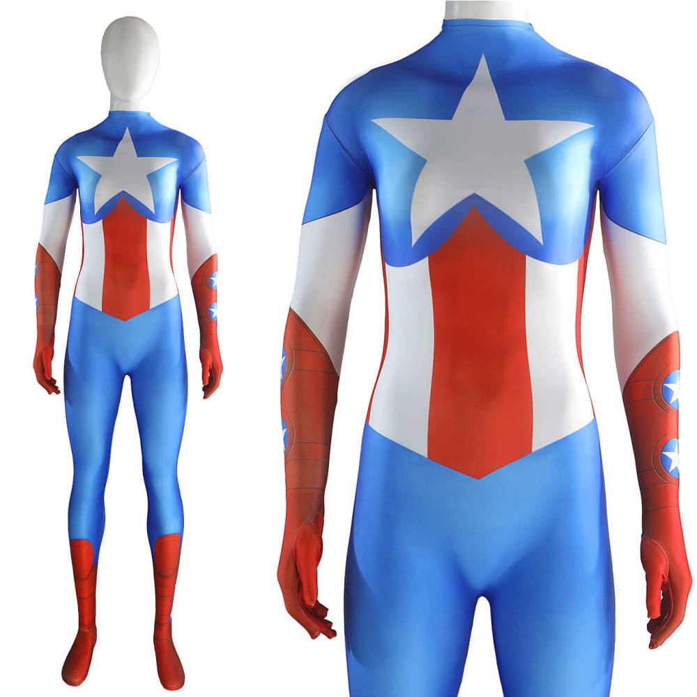 American Dream Shannon Carter Jumpsuit | Female Captain America Cosplay Costume Takerlama