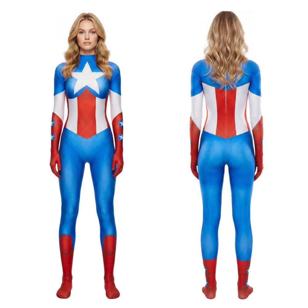 American Dream Shannon Carter Jumpsuit | Female Captain America Cosplay Costume Takerlama
