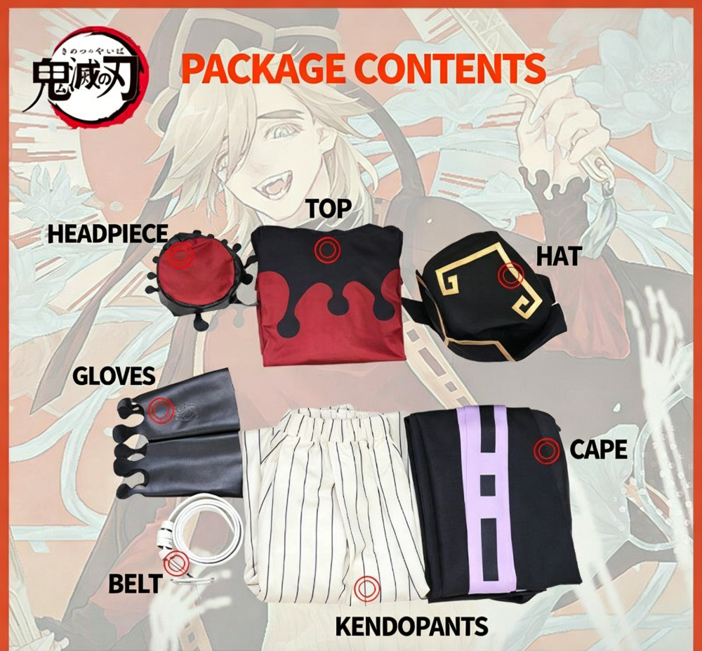 Douma Cosplay Costume Halloween Theme Party Outfit Takerlama