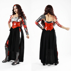 Deluxe Absolute Diana Cosplay Costume Red Superheroe Outfit Takerlama