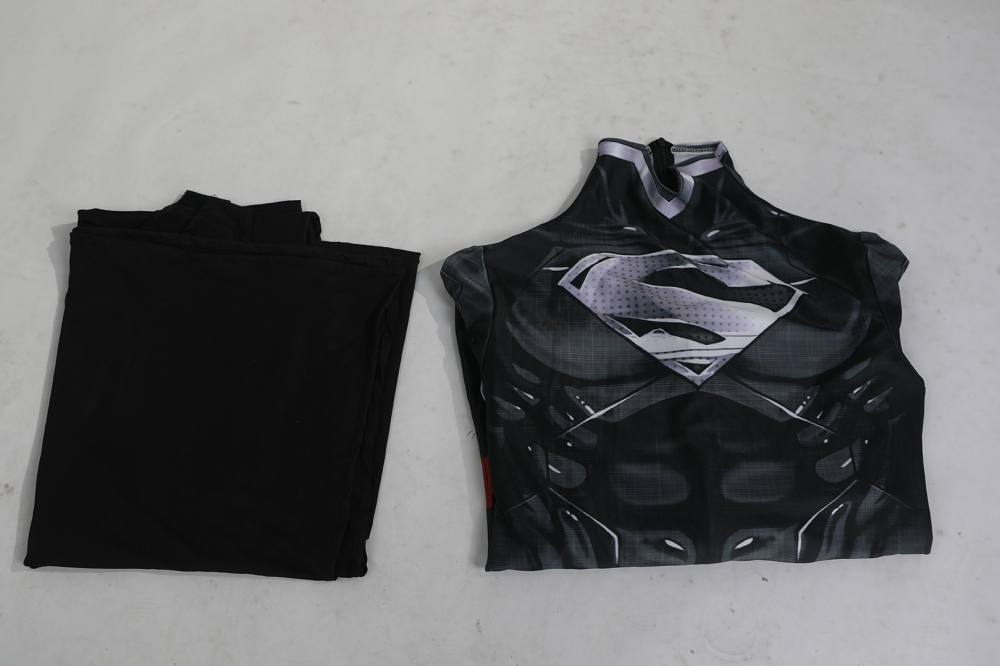 Clark Kent New 52 Superhero Cosplay Costume Black 3D Print Jumpsuit Cloak Takerlama